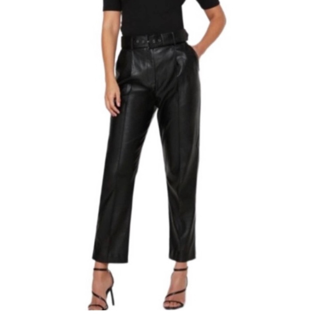 Ted Baker London Faydell Pleather Belted Trousers NWT